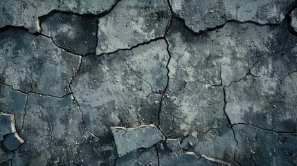 Poster - Close-up of a high-resolution grunge concrete wall texture with cracks