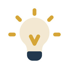 Sticker - ideas light bulb color icon flat design