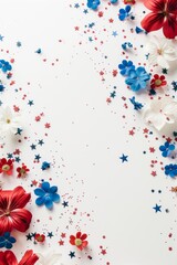 Wall Mural - Clean white backdrop with subtle patriotic elements for Patriot Day.