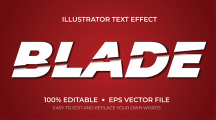 Vector editable text effect - blade sliced text effect