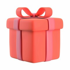 Gift box isolated on background. Surprise for birthday, present for new year, gift anniversary and valentine's day. a Christmas gift box