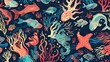 © pixelwallpaper - Ocean pattern wallpaper