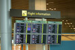 © Andri - flight schedules, notice boards for flight arrival and departure schedules at the airport.