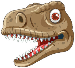 Poster - Smiling dinosaur head with sharp teeth