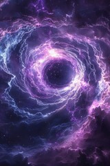 Wall Mural - a purple and blue space with a large hole in the middle