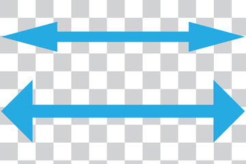 Wall Mural - long arrow linear vector icon. black outline horizontal double arrow. vector 10 eps.