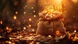 © wpw - A radiant money bag overflowing with coins, symbolizing wealth and abundance