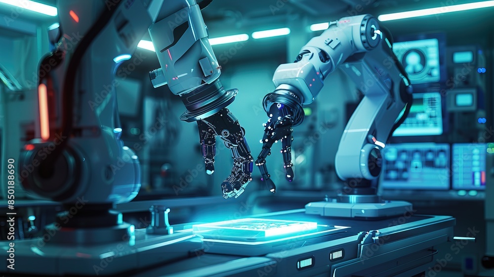 Future robotic arms performing automated medical health care operation for future precision surgical robot