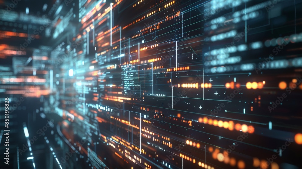 Binary code running through a circuit board. Stock Illustration | Adobe ...