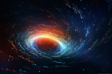 Wall Mural - Vibrant space vortex, cosmic black hole concept illustration