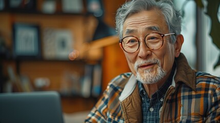 Poster - Portrait of a Smiling Elderly Man