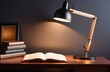 © Vasilii - Work desk with reading lamp and books