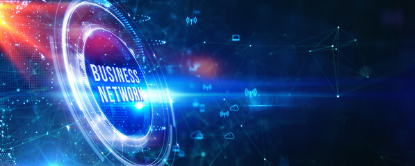 Wall Mural - business, technology, internet and network concept. online business network. 3d illustration