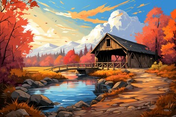 Poster - Covered bridges - Generative AI