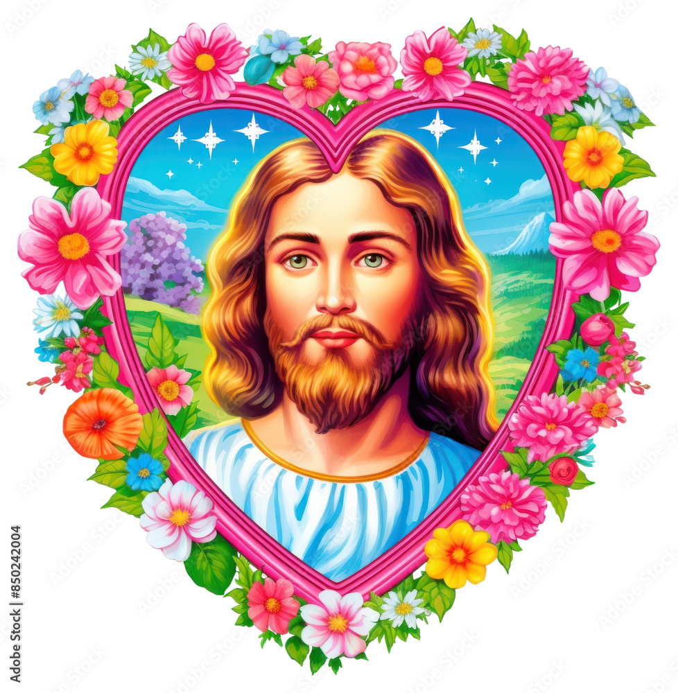 PNG Jesus printable sticker portrait art representation. Stock ...