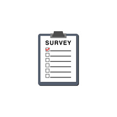 Poster - Survey icon. Clipboard with checklist icon isolated on transparent background