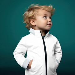 Canvas Print - Kids windbreaker jacket png mockup, transparent design