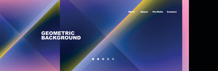 Colorful fluid gradient triangles and squares web site template. Vector Illustration For Wallpaper, Banner, Background, Card, Book Illustration, landing page