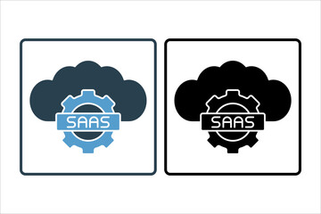 SaaS icon. icon related to cloud computing. suitable for web site, app, user interfaces, printable etc. solid icon style. simple vector design editable