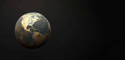 An earth photographed on a black background