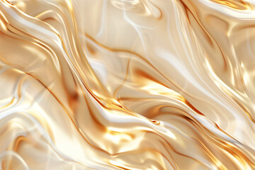 Sticker - Abstract Gold and White Liquid Waves Background.