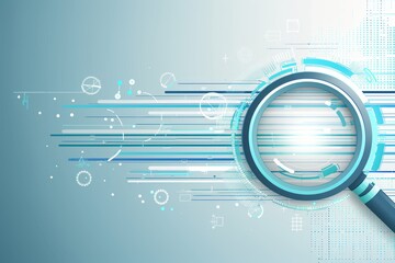 Fototapete - Futuristic digital design with abstract elements, showcasing technological innovation and dynamic data visualization in a high-tech concept, Generative AI