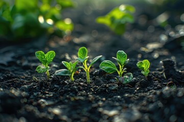 Saplings under the sunlight