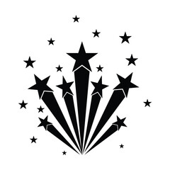 Shooting stars silhouette set. Background with colourful stars. Abstract shooting star. Colourful Shooting Star vector, icon. Vector illustration.