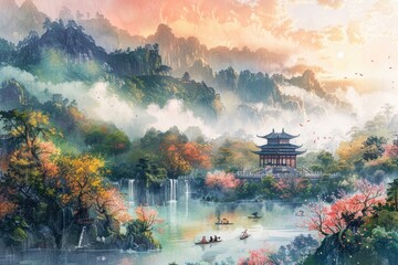 Wall Mural - Chinese Landscape Painting