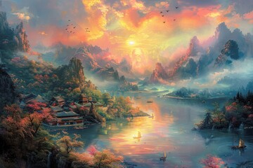 Wall Mural - Chinese Landscape Painting