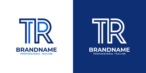 Poster - Letters TR Line Monogram Logo, suitable for business with TR or RT initials
