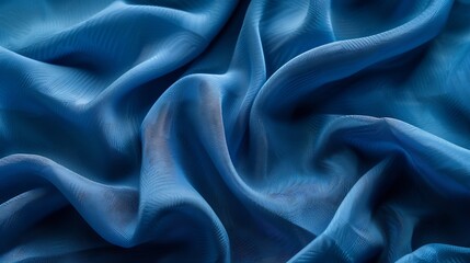 Poster - Abstract background texture of natural blue color fabric Fabric texture of natural cotton or linen silk or satin wool or jersey textile material Luxurious blue canvas background : Generative AI