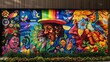 © javier - Digital mural celebrating Hispanic Heritage with cultural symbols background