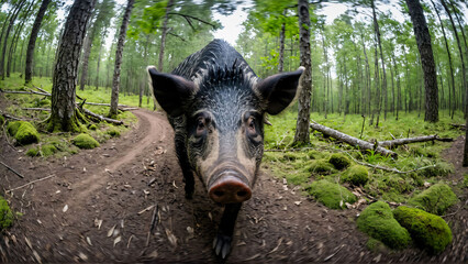 Portrait of big Wild boar, 