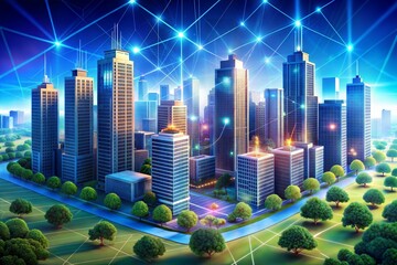 Canvas Print - city and buildings concept