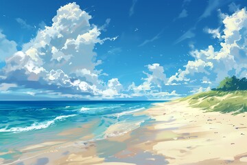 Canvas Print - beach with sky