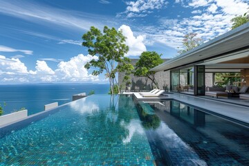 Wall Mural - Luxury villa and outdoor swimming pool