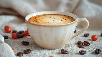 Canvas Print - cup of cappuccino with cinnamon