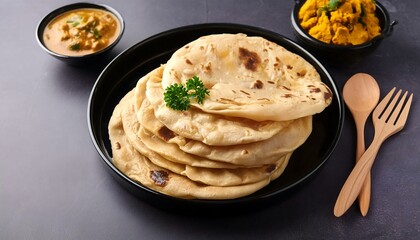 Canvas Print - masala curry or naan bread, indian cuisine