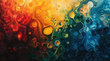Abstract Liquid Art With Swirling Colors