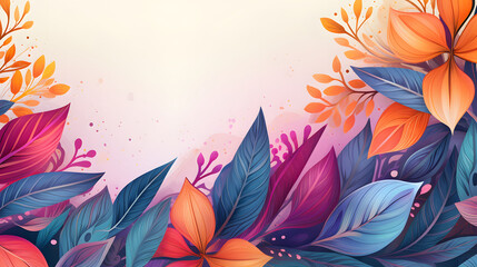 Wall Mural - abstract tropical leaf vector illustration