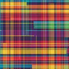 Abstract colored plaid, tartan, checkered seamless striped lines pattern background	