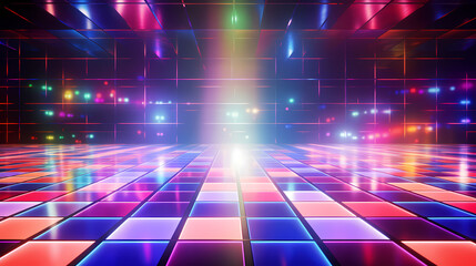 Canvas Print - Colorful disco dance floor