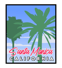 Poster - Santa Monica California with beautiful beach views