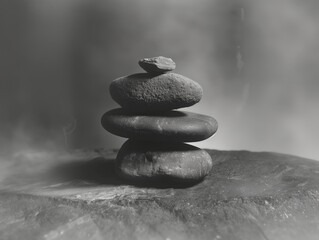 Zen Balance: A Single Stone Stack