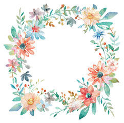 Sticker - PNG Chrysanthemum circle border pattern flower wreath.