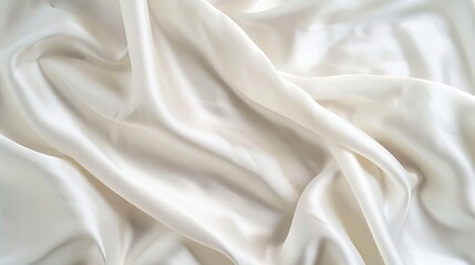Poster - Soft smooth white silk fabric background Fabric texture : Generative AI