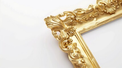 gold picture frame Isolated over white background : Generative AI