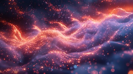Wall Mural - World of quantum magic, where the background is a canvas for your wildest dreams and the only limit is your imagination. From shimmering particles to swirling vortexes