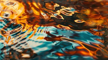 Wall Mural - A macro shot of abstract water reflections